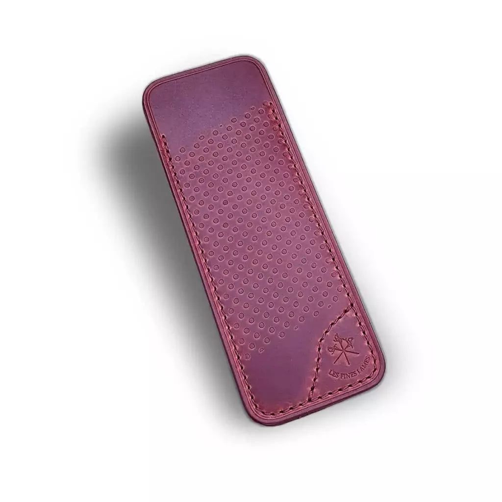 Case porta cortador LES FINES LAMES couro Racing Cherry