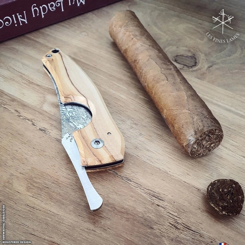 Cortador charutos LES FINES LAMES Le Petit cuba olive wood