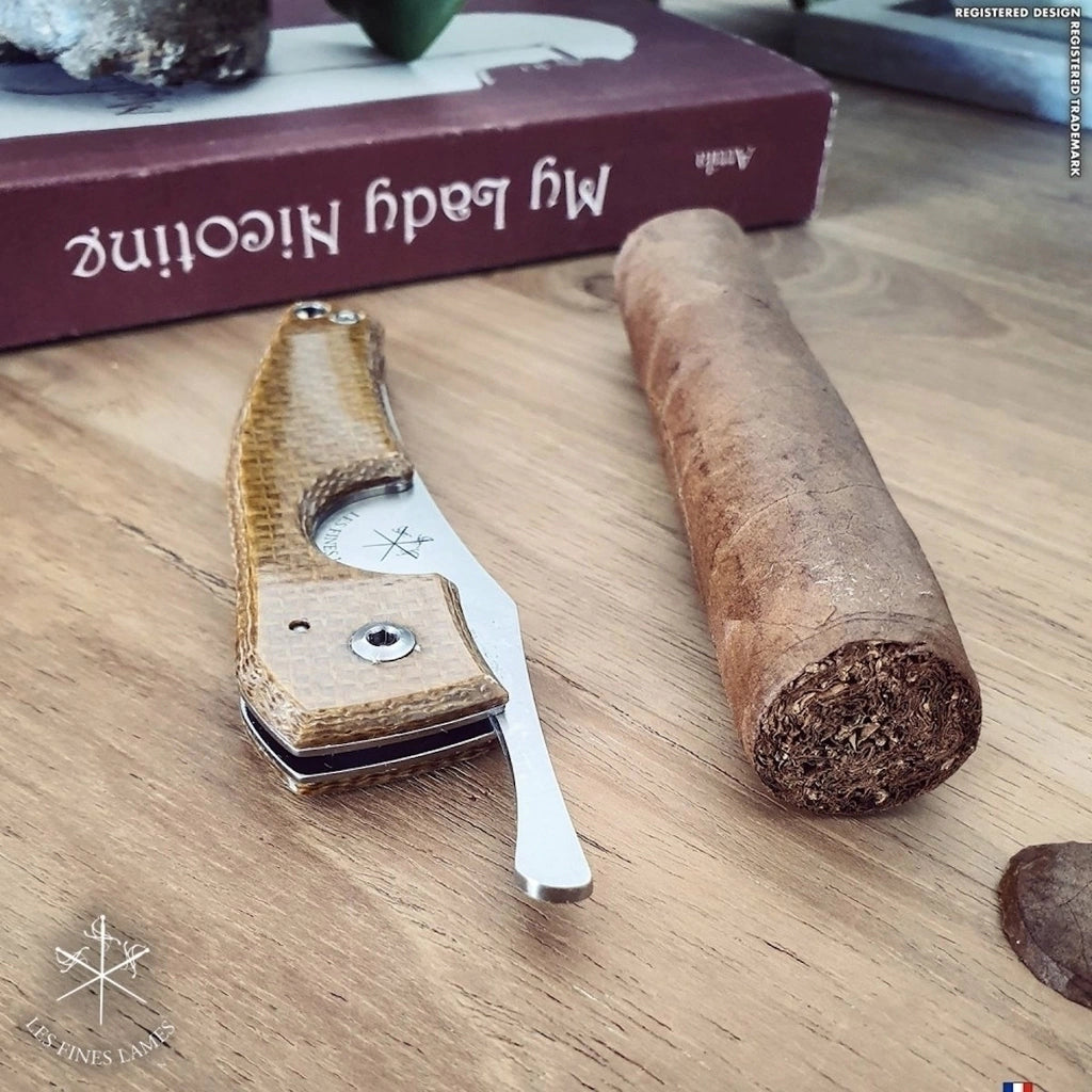 Cortador charutos LES FINES LAMES Le Petit micarta caramel
