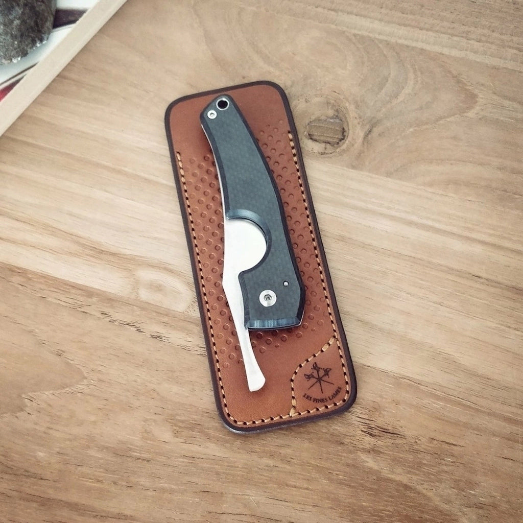 Case porta cortador LES FINES LAMES couro Racing Vintage