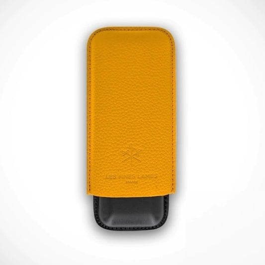 Charuteira porta charutos p/2un LES FINES LAMES duo amarelo