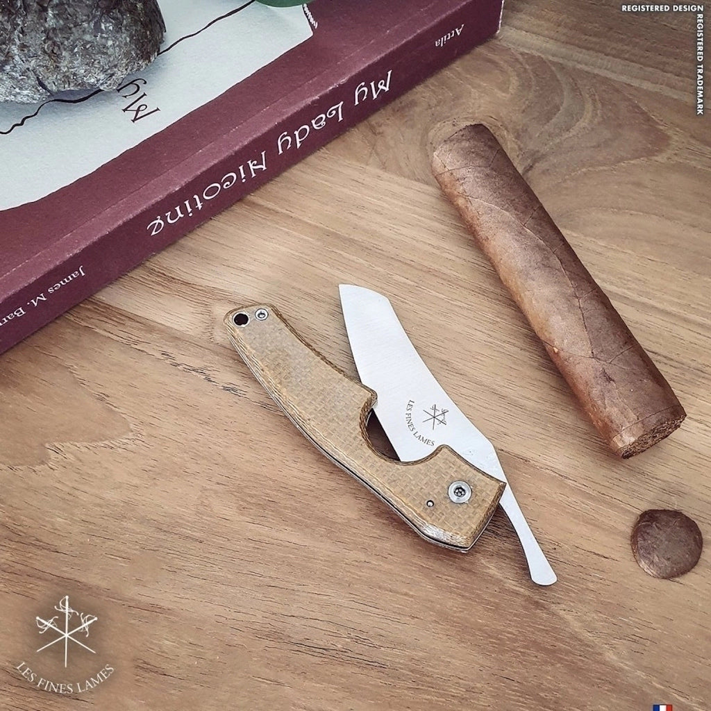 Cortador charutos LES FINES LAMES Le Petit micarta caramel