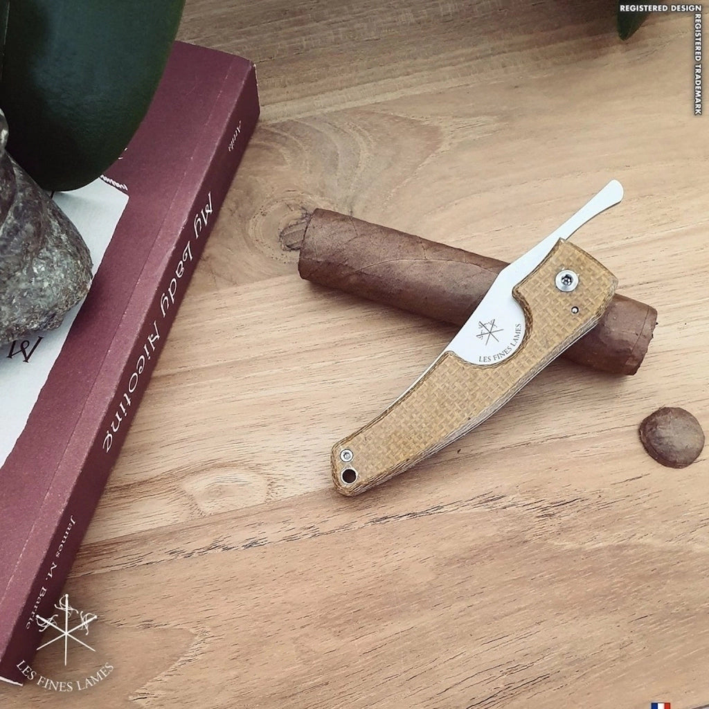 Cortador charutos LES FINES LAMES Le Petit micarta caramel