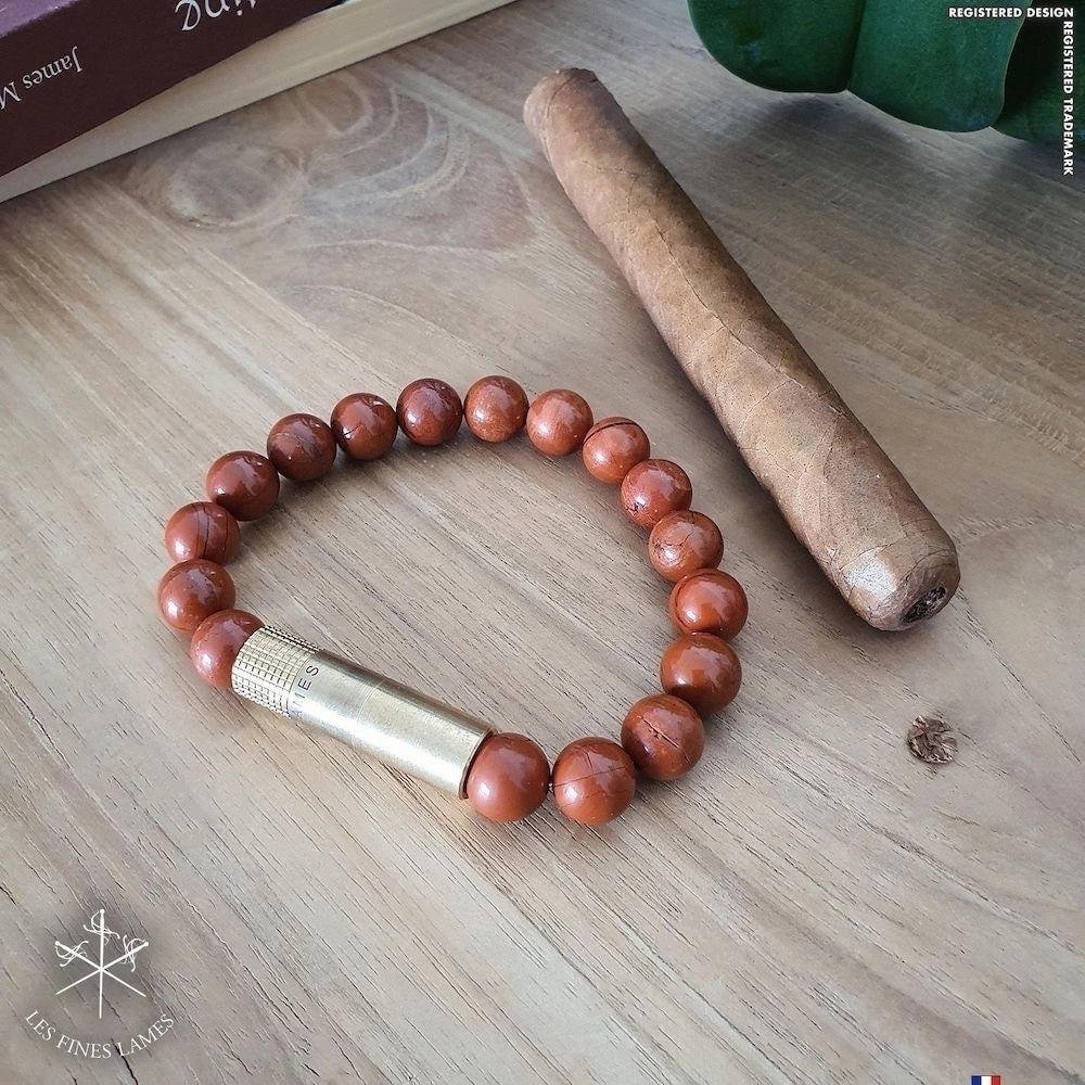 Furador charutos LES FINES LAMES Bracelete brass red jasper S
