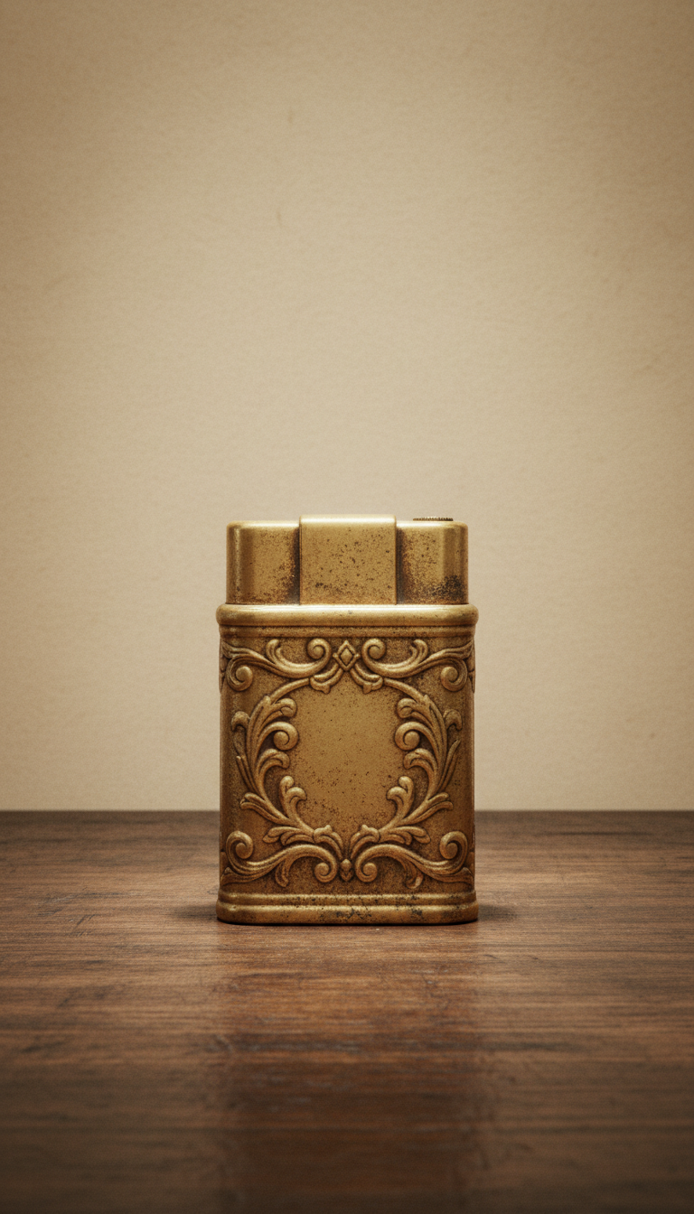 Isqueiro de mesa dourado envelhecido